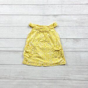 Tea Collection Baby Girl Dress Yellow Print Sleeveless Sundress 6-12 Months